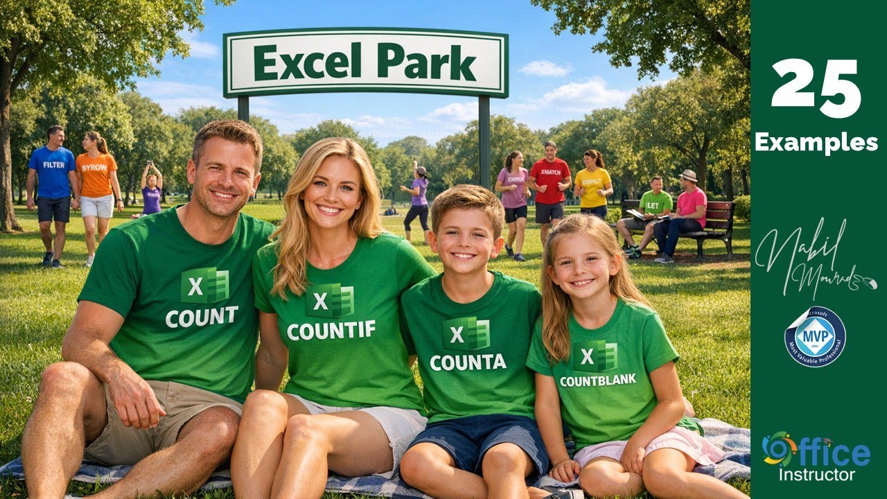 Проект COUNT Family в выставочном парке Excel — 25 примеров
