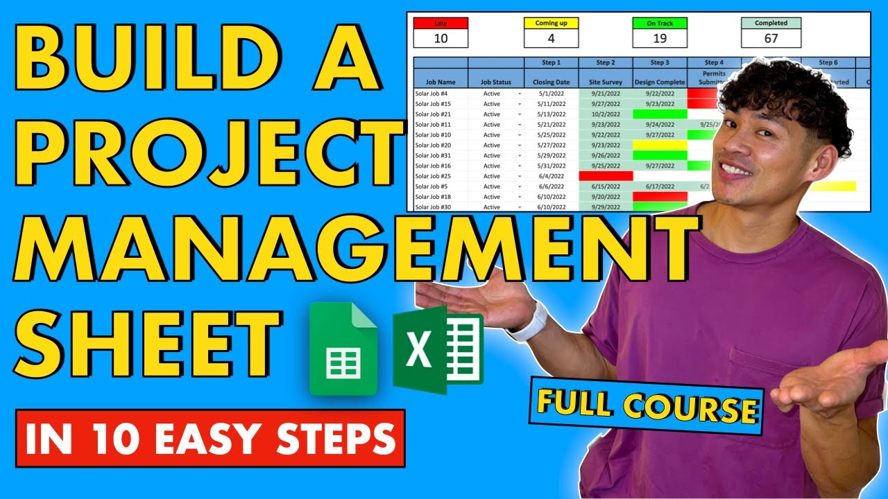 How to Build a Project Management Template in Google Sheets (Project Milestone Tracker) and Excel