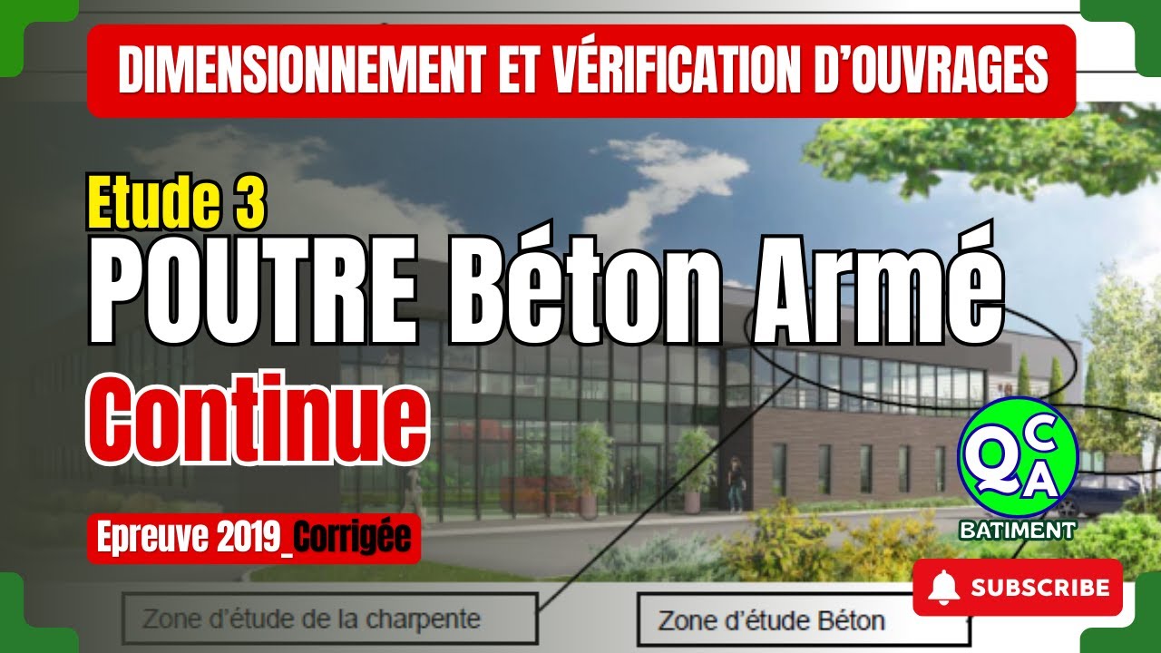 Exercice BTS U41 corrigé – Poutre en béton armé continue #QCQABâtiment #FormationBTP