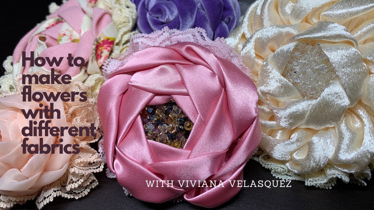 How to make flowers with different fabrics/ como hacer flores con diferentes telas #howto #how #diy
