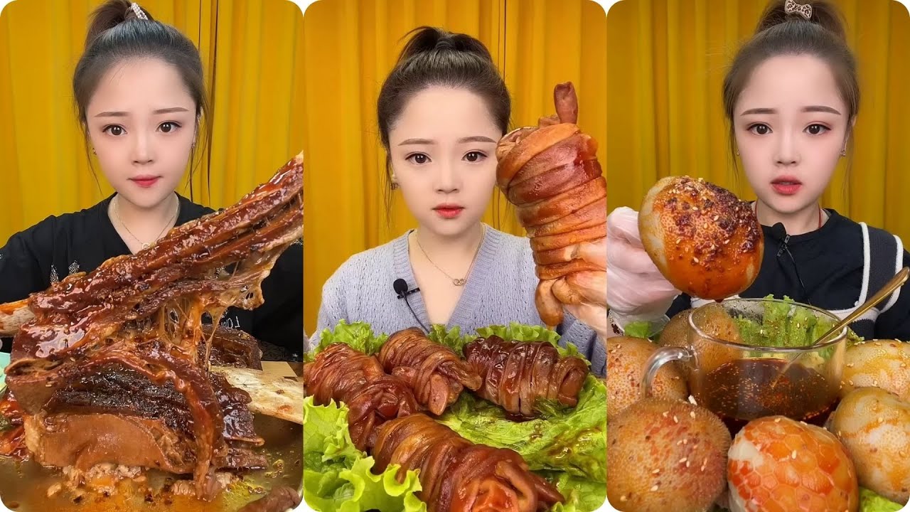 Chinese Girls Eating Pork Belly Pork Lamb leg | XiaoYu Mukbang 2026 | Thánh Ăn Thịt Mỡ Food  MUKBANG