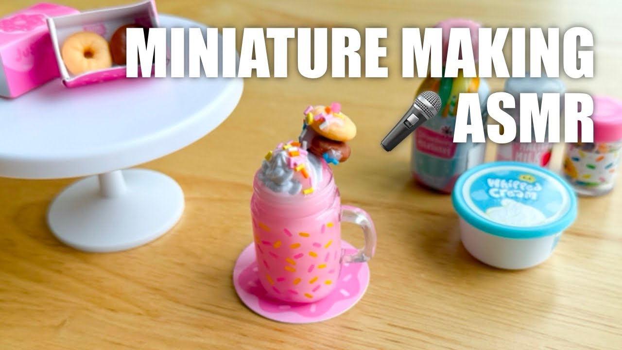 Miniverse ASMR 🥤✨  핑크 라떼 레진아트로 미니어처 만들기