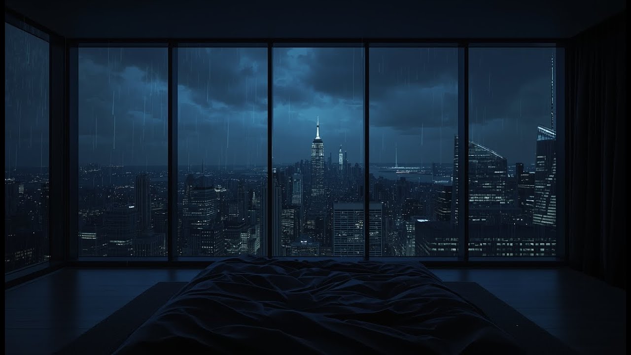 Manifest Your NYC Penthouse 🌧️ Rainy Night City View | Deep Sleep & Visualization |
