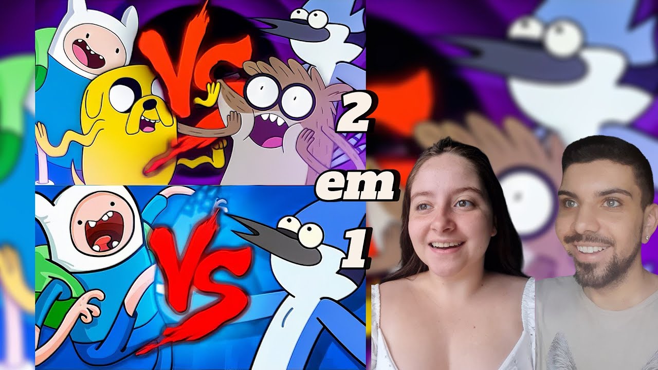 REACT  2 EM 1 - Finn VS. Mordecai | Duelo de Titãs [REMAKE] | Finn e Jake VS. Mordecai e Rigby