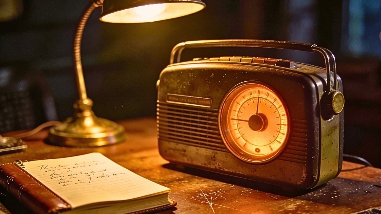 Late Night Jazz Radio – Vintage 1940s Desk Ambience for Focus & Calm