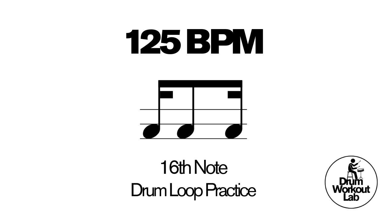 16th Note Drum Exercise | 1 & a | 125 BPM | Drum Loop