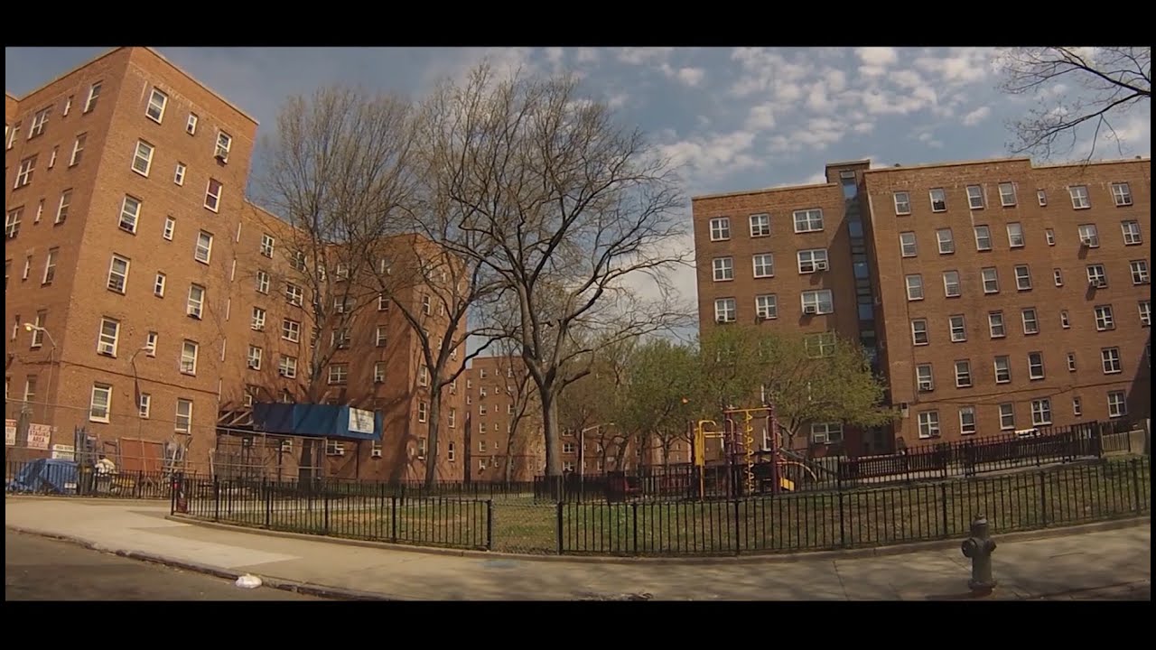 Streets of Red Hook, Brooklyn - Drive Through Hamilton, Lorraine, Dwight, Clinton, Van Dyke..