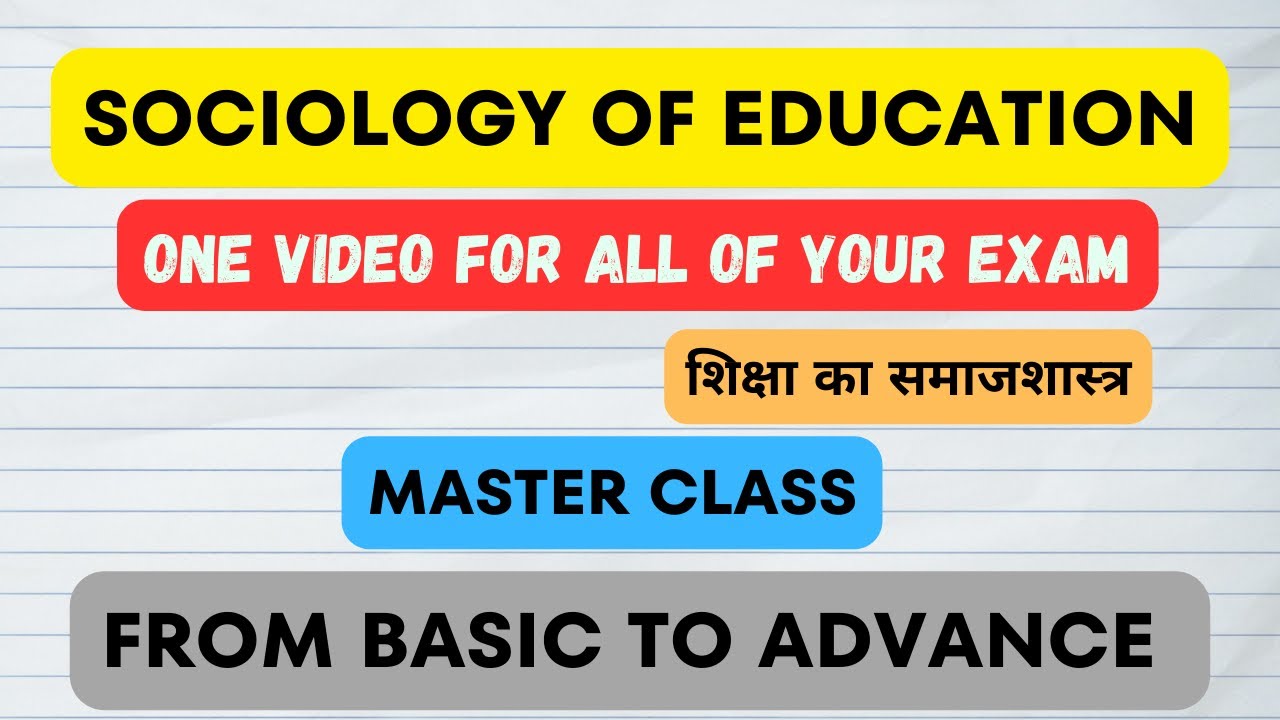 Sociology of education || MASTER CLASS || all topics in video MSOE001 #ignou #sociology #exam