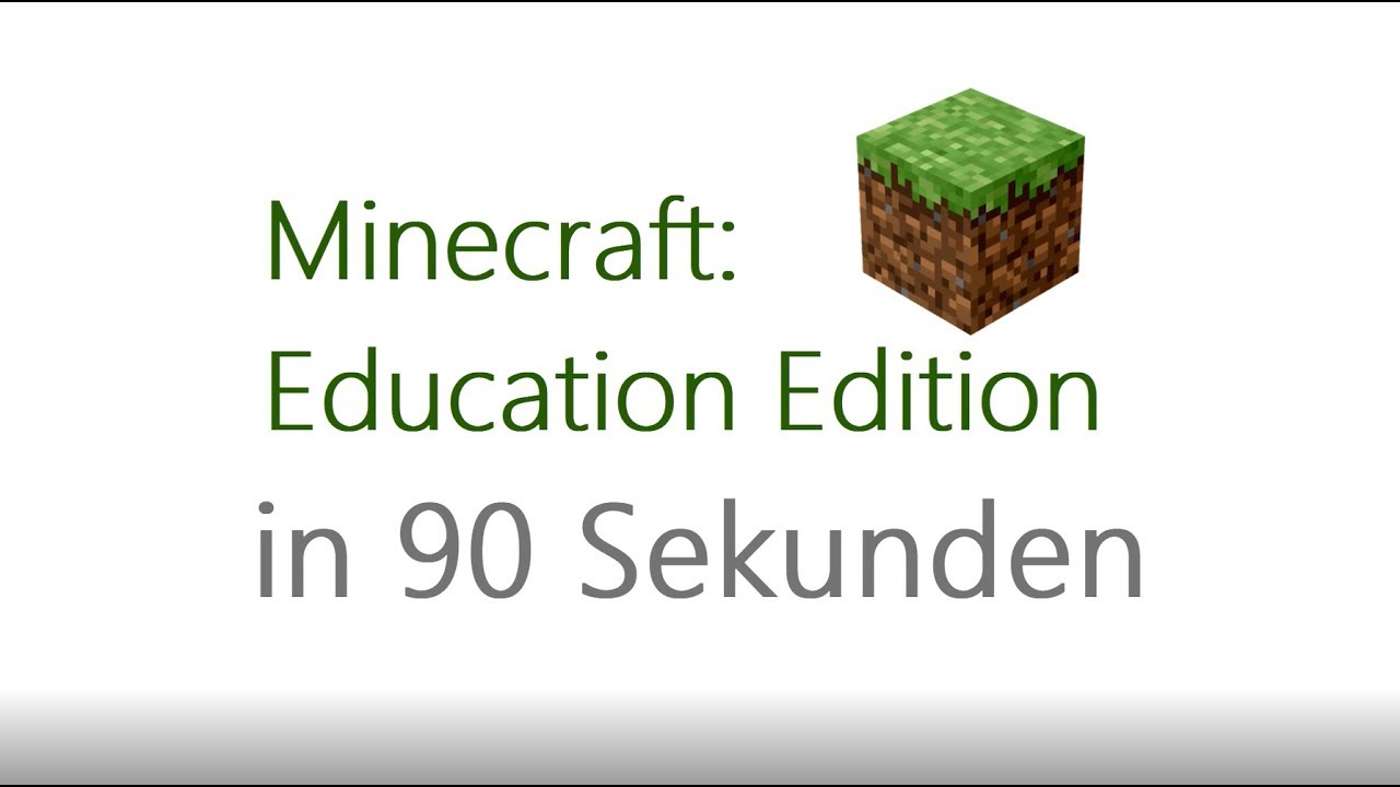 Microsoft Bildung &ndash; Erkl&auml;rvideo: Minecraft in 90 Sekunden