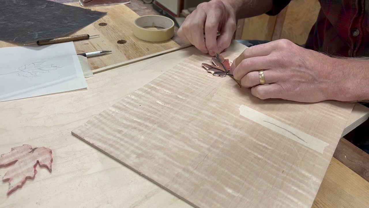 Maple leaf marquetry