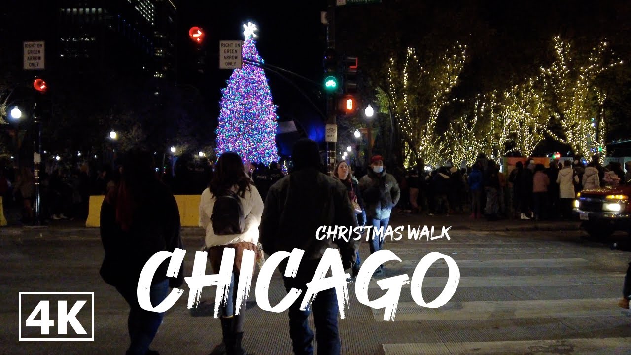 Downtown Chicago Christmas 🎄 Walk December 2021 - 4K