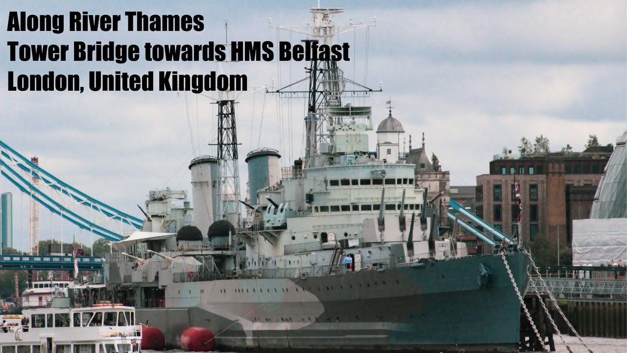 Peaceful Walk from Tower Bridge Along the River Thames to HMS Belfast (4K)