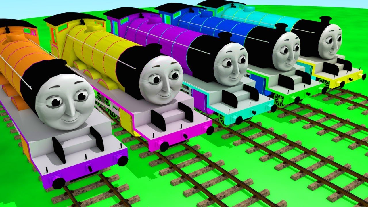 【踏切アニメ】あぶない電車 THOMAS FRIENDS RAINBOW COLORS Railroad Crossing Animation 