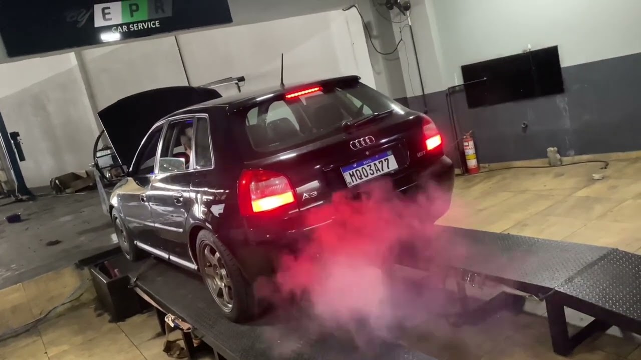 AUDI A3 8L COM KIT TURBO E FORJADO ! AQUI NO DINAMOMETRO SEM CORREÇÃO.
