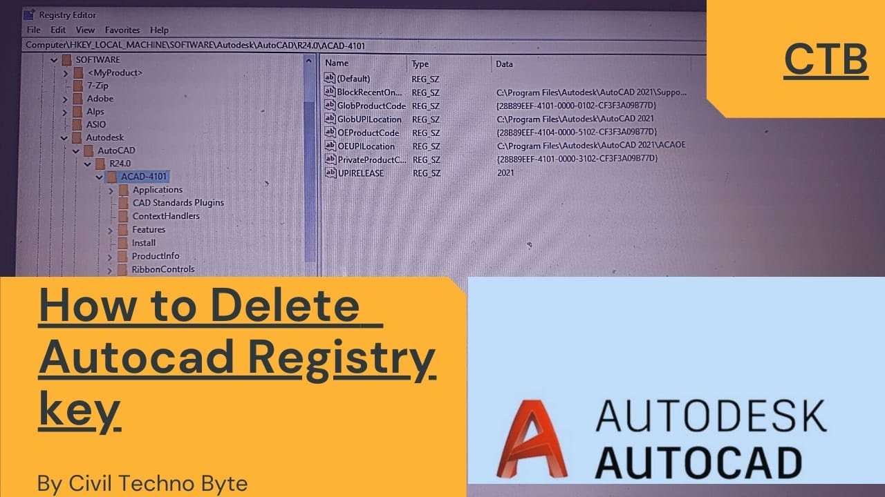 How to uninstall clean AutoCad registry files|Remove Licence|Remove student version in 2021.