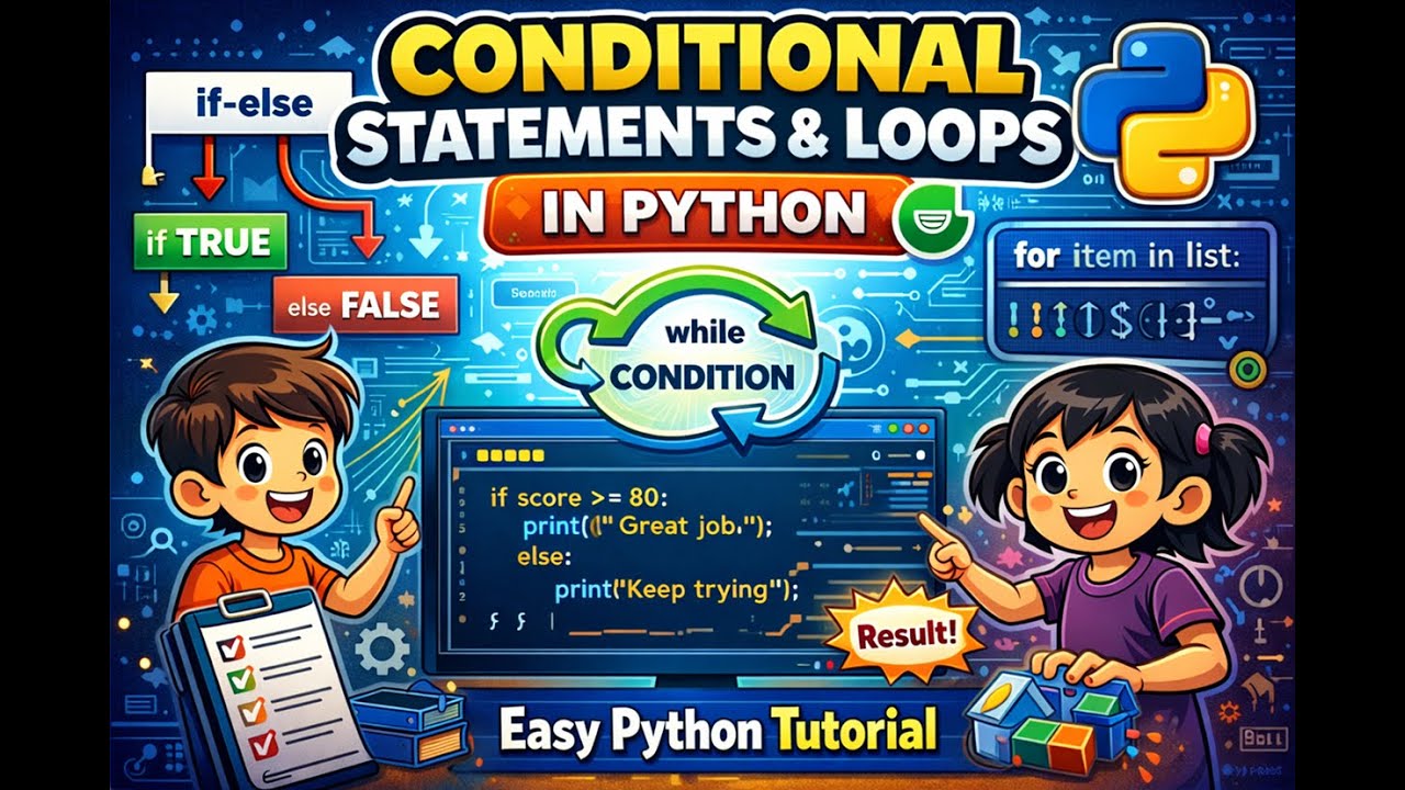 Conditional Statements & Loops in Python | Class 8 Complete Guide (Easy & Clear)
