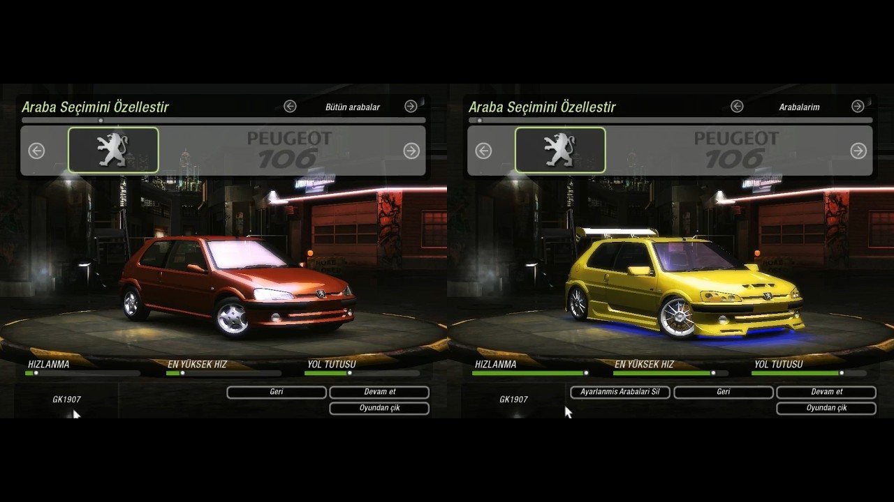 NFS Underground 2 | Peugeot 106 | Stock vs Full Drift Test |