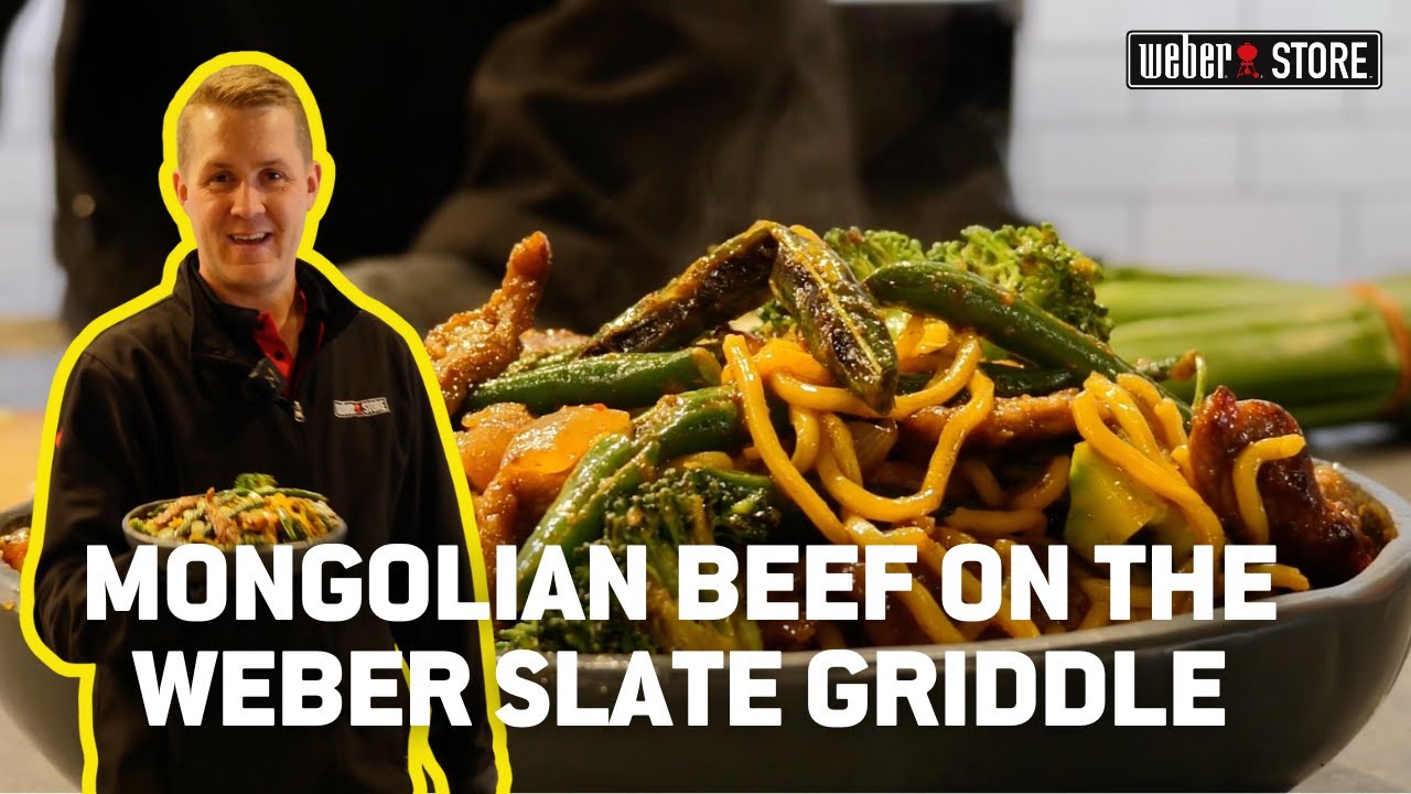 Weber Slate Griddle Mongolian Beef Noodles