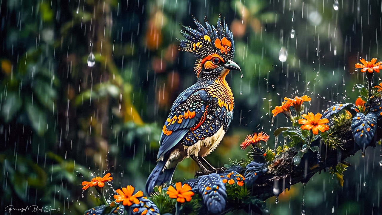 Calming Sound of Rain and Birds Chirping – 100% Reduce Stress, and Calm Your Mind Naturally 💖| 4K