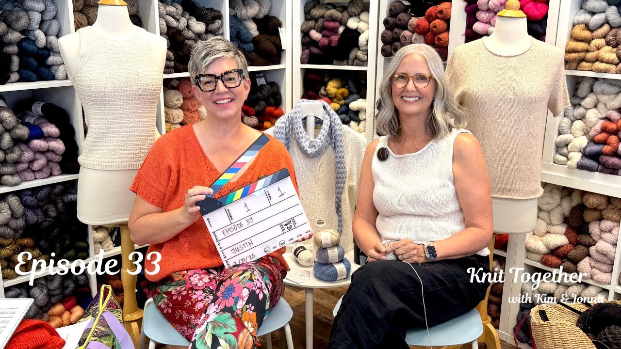 Episode 33: A short sleeve top, 2 shawls, a cable cardigan, and of course, lots of new cast ons!