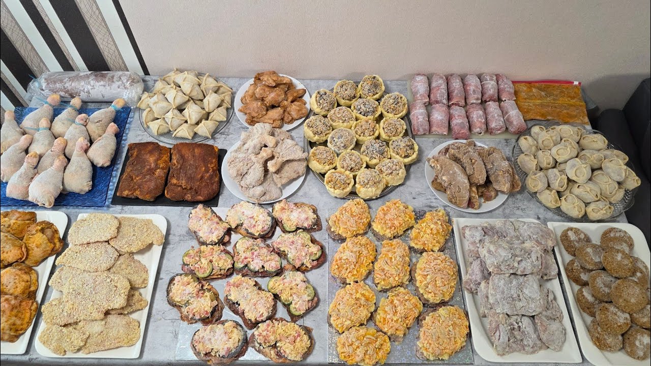 Большая заготовка домашних полуфабрикатов в морозилку. Простые и интересные рецепты.