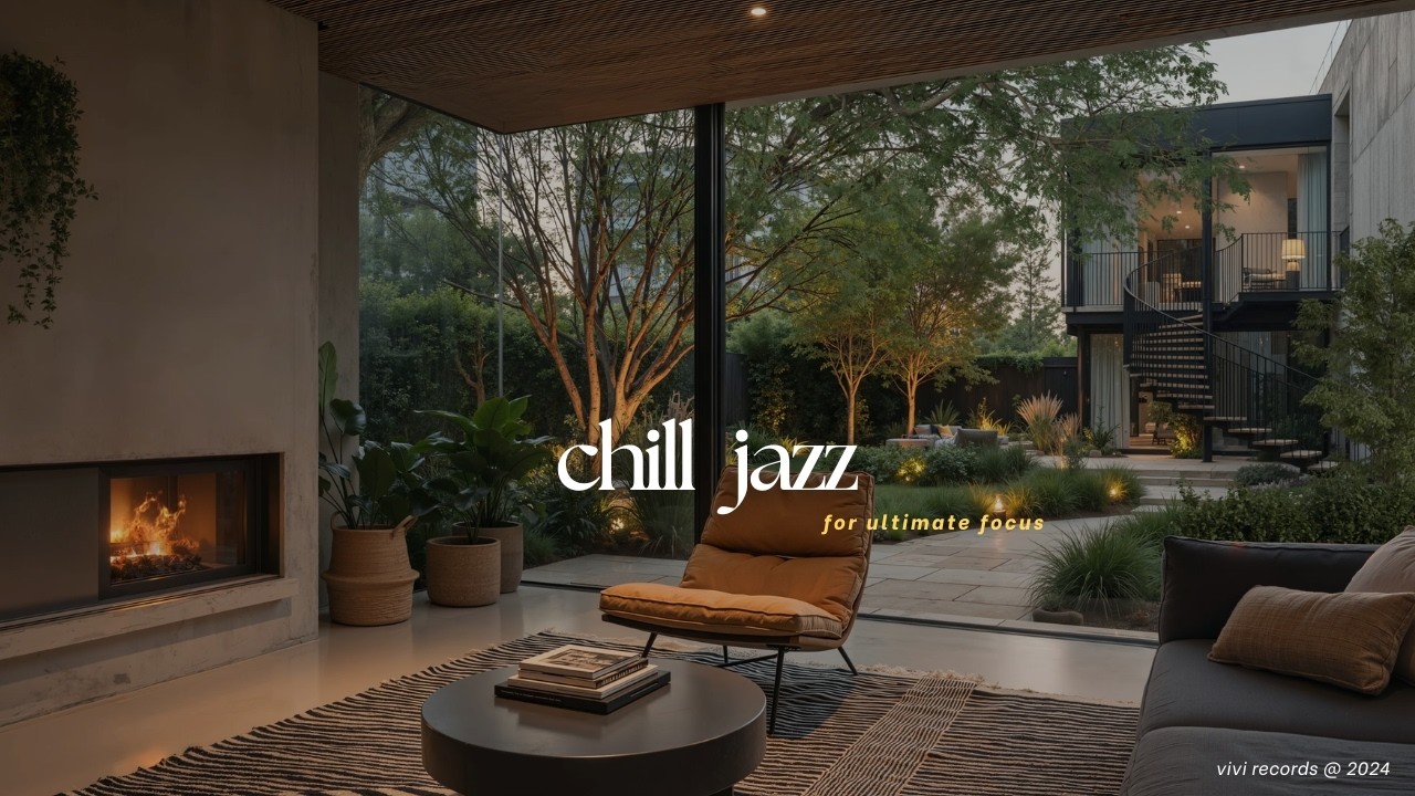Chill Indoor Room With Soft Jazz and Fireplace | Smooth Background Music for Work & Ultimate Focus