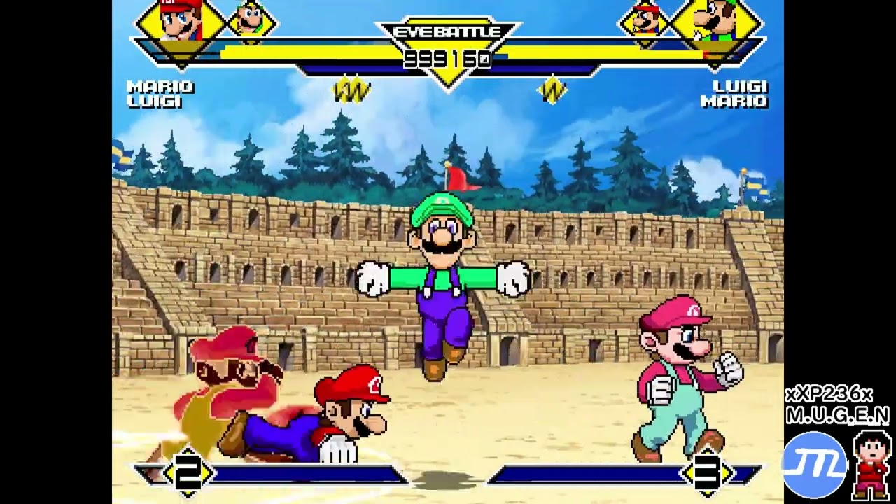 MUGEN SSB Mario bros vs Not SSB Mario Bros Rematch + SSB Mario Update