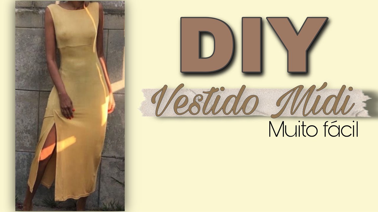 DIY VESTIDO MÍDI COM FENDA