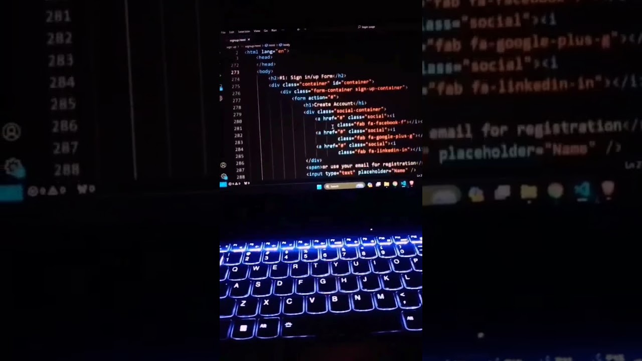 sign up page code using HTML CSS JavaScript 