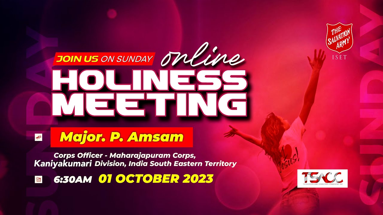 ONLINE HOLINESS MEETING | 1st OCTOBER 2023 | THE SALVATION ARMY | MAHARAJAPURAM CORPS | ISET | TSACC