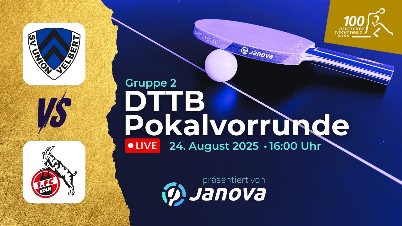 SV Union Velbert vs. 1. FC Köln | Tischtennis – DTTB Pokalvorrunde 25/26 - Gruppe 2