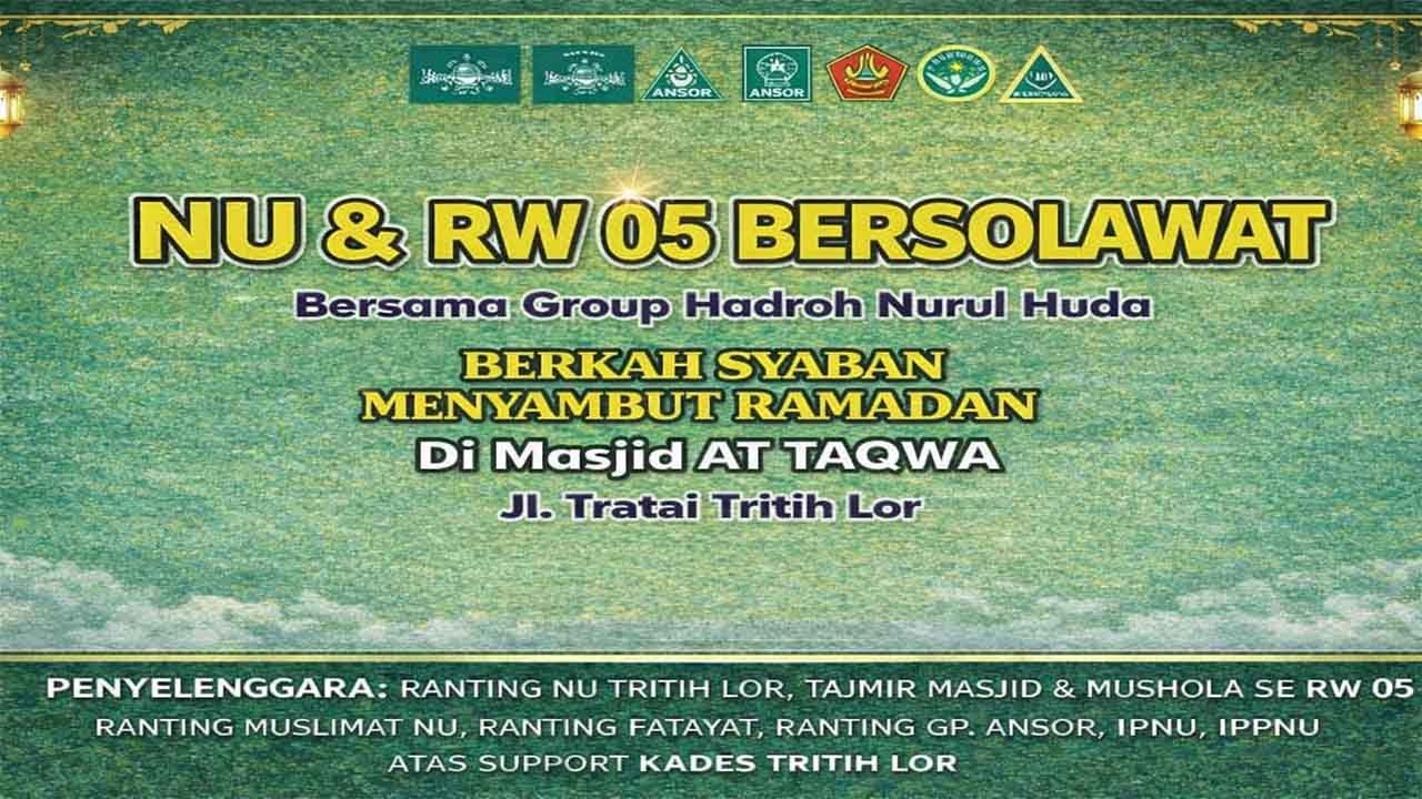 NU & RW 05 BERSOLAWAT  Di Masjid AT TAQWA  JI. Tratai Tritih Lor   Bersama Group Hadroh Nurul Huda