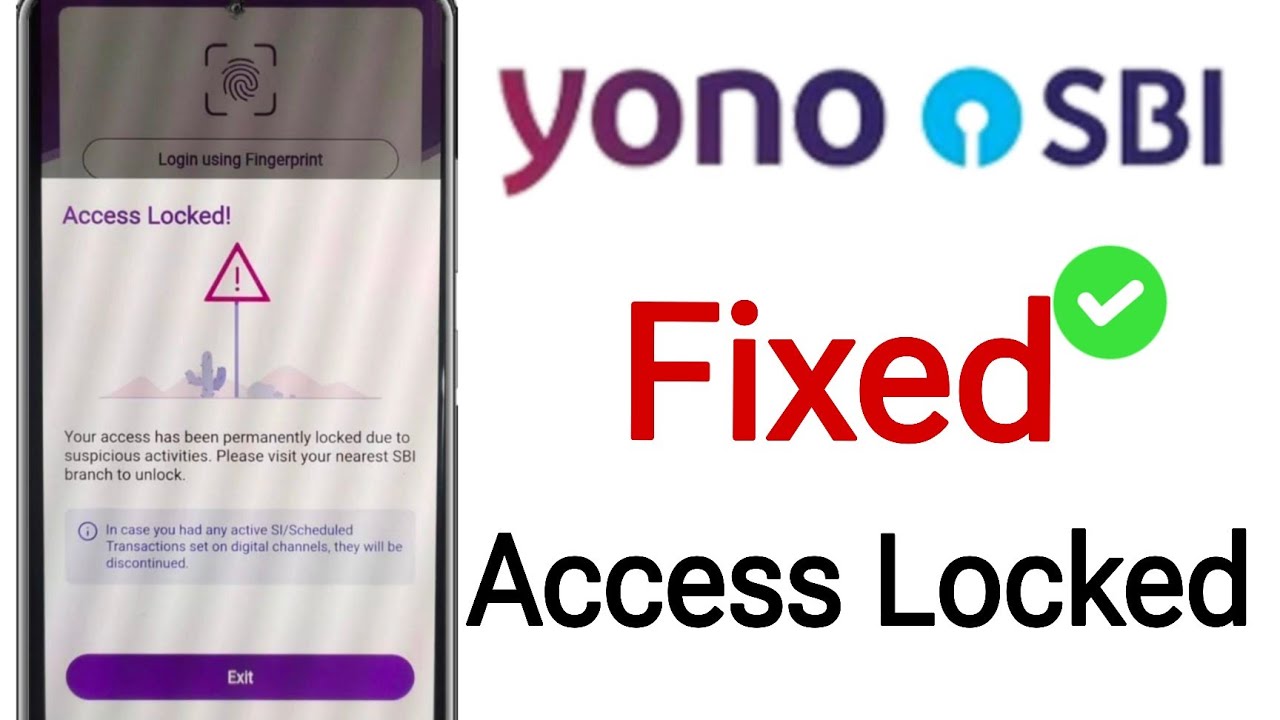 Access Locked YONO SBI Problem Fix || YONO SBI Access Locked Problem fixed 100% ✅