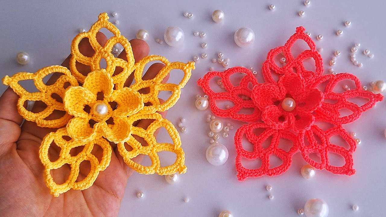 New Crochet Flower Lace 🧶 Tutorial Crochet Doily For Crochet Lace Dress,Crochet Top, Crochet Bag