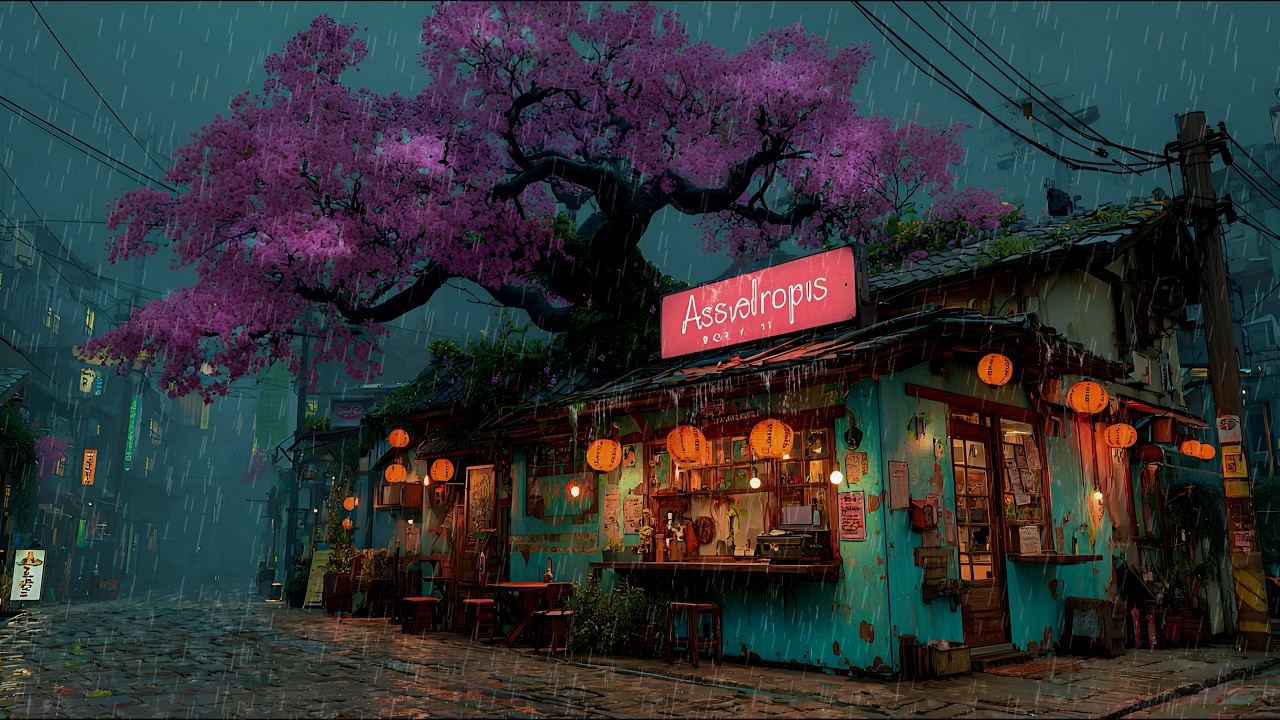 Late Night 90’s Café Vibes ☕ Rain Sounds & Lofi Beats for Relaxed Focus, Sleep, and Study