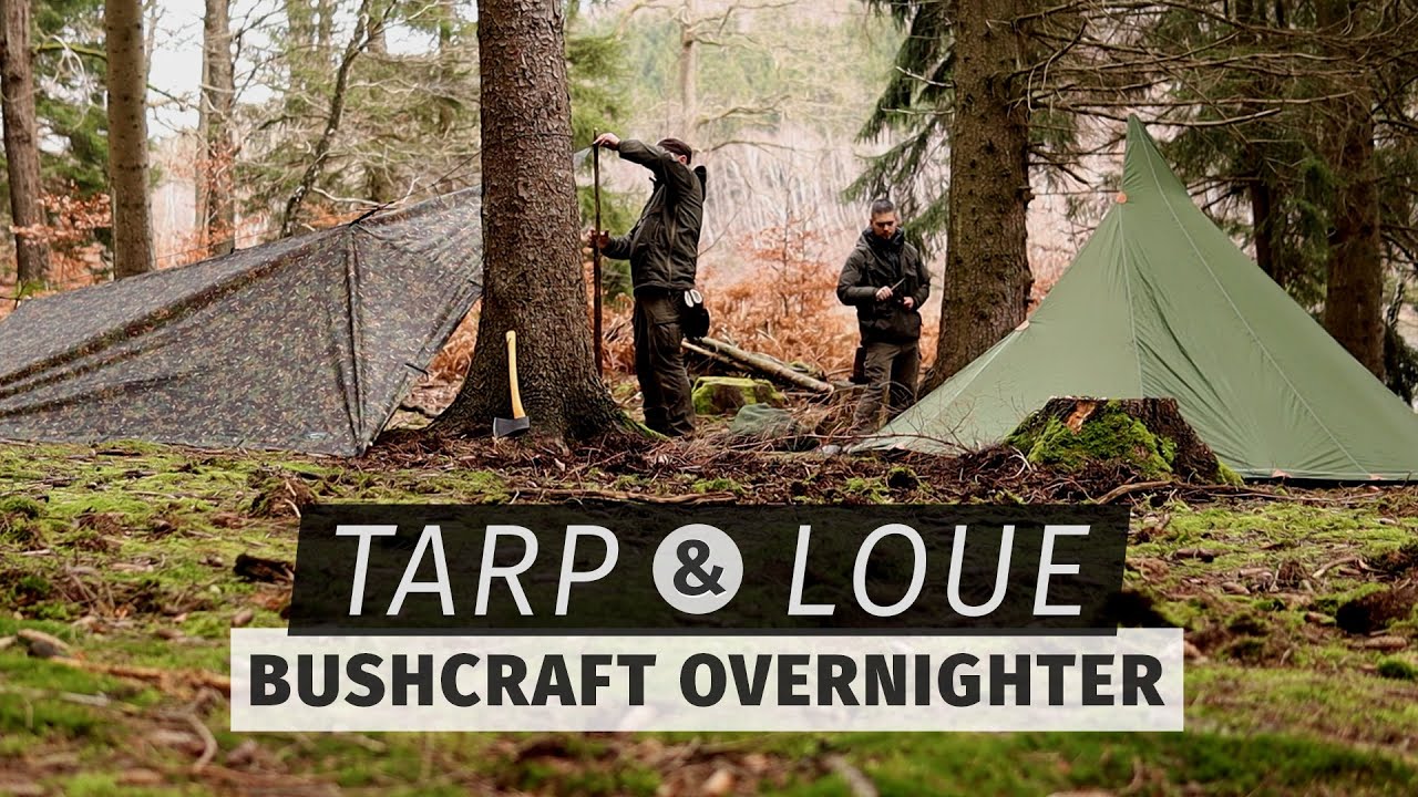 Tarp & Loue Camping / Bushcraft Overnighter / Winter camp at the lake / 24h