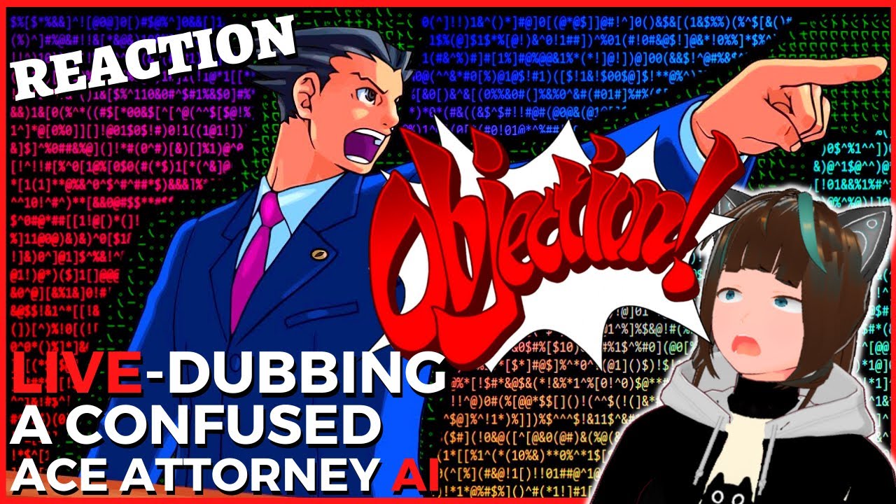 dumb cat reacts to Live Dubbing a Confused Ace Attorney AI by Max0r :D | Reaction