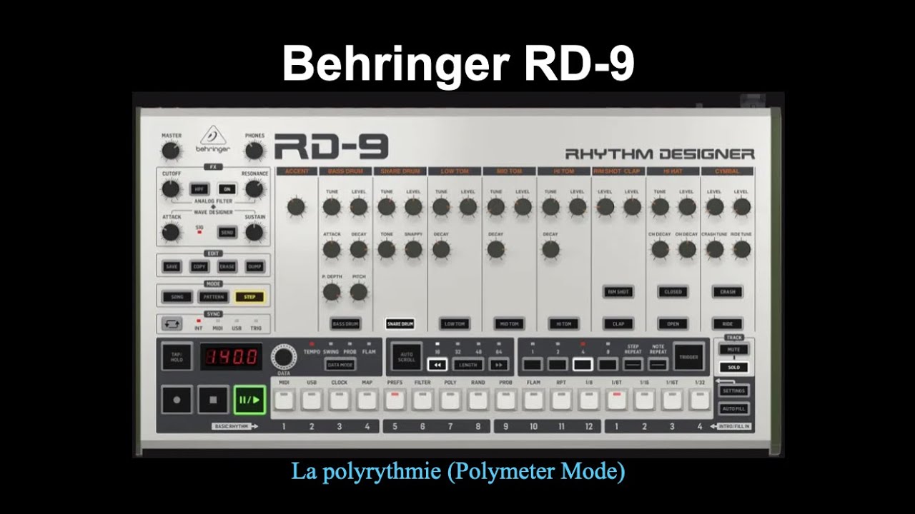 Behringer RD-9 - comment utiliser la polyrythmie (Polymeter Mode)