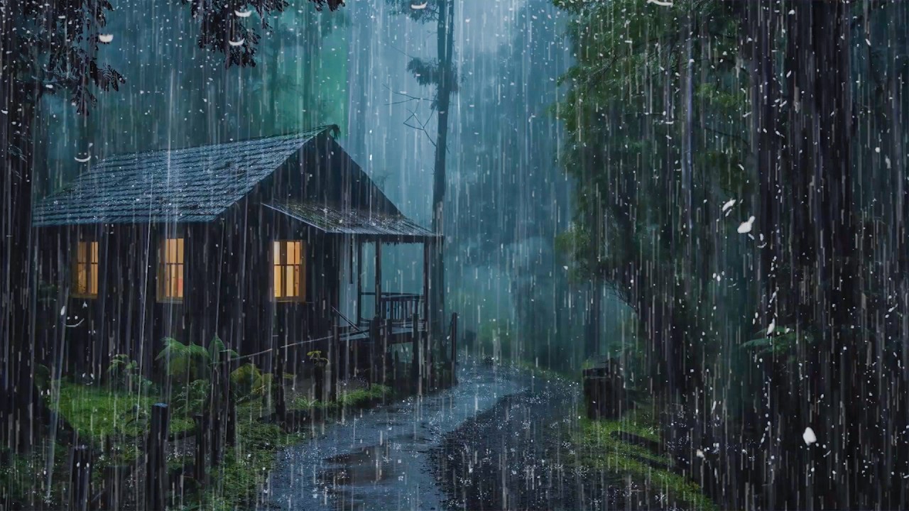 Sons de Chuva para Dormir Profundamente – Tempestade no Telhado com Trovões Poderosos