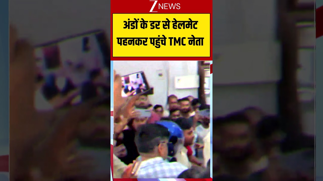 TMC Leader Pabitra Das Viral Video: अंडों के डर से हेलमेट पहनकर पहुंचे TMC नेता