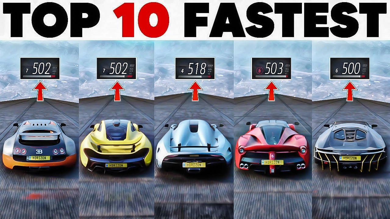 Top 10 FASTEST CARS in Forza Horizon 5 | Insane Downhill Top Speed + Jump