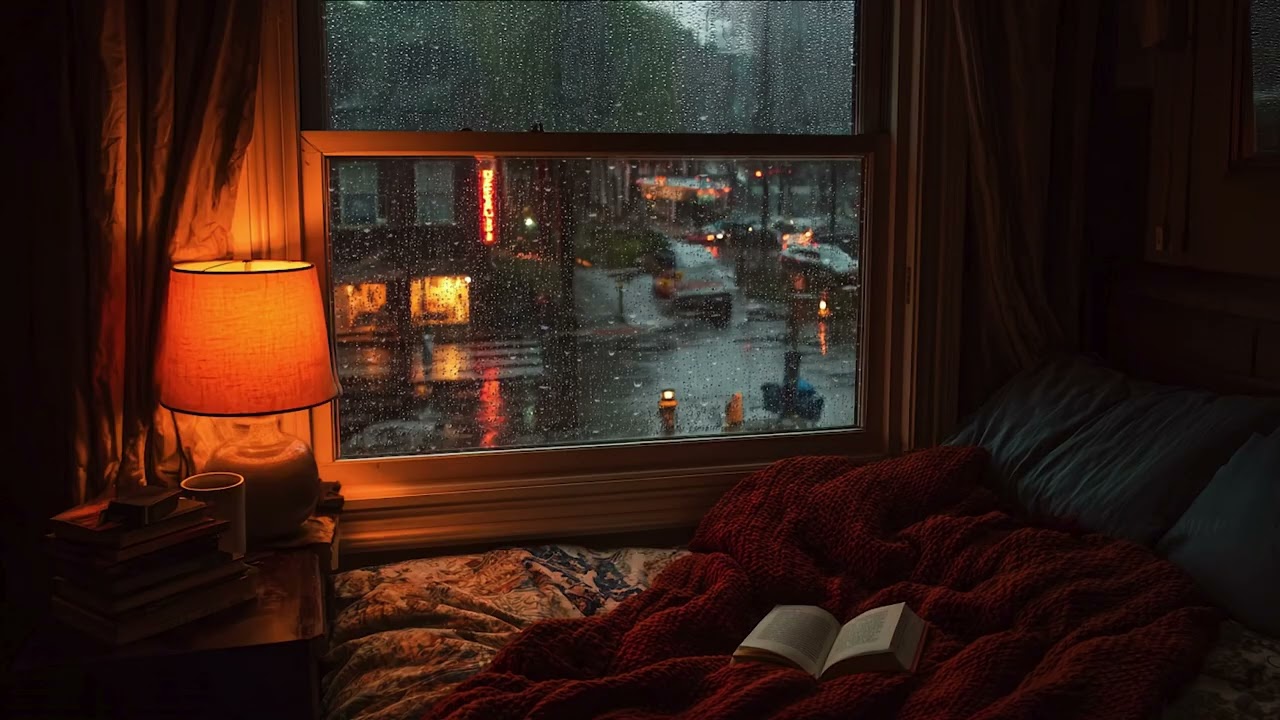 Cozy Bedroom Heavy Rain 🌧️ Window Rain Sounds for Sleep & Insomnia Relief