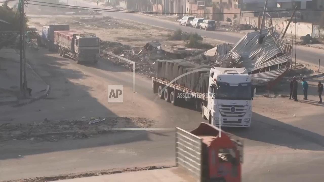 Convoys of aid trucks enter Gaza's Rafah as ceasefire continues to hold