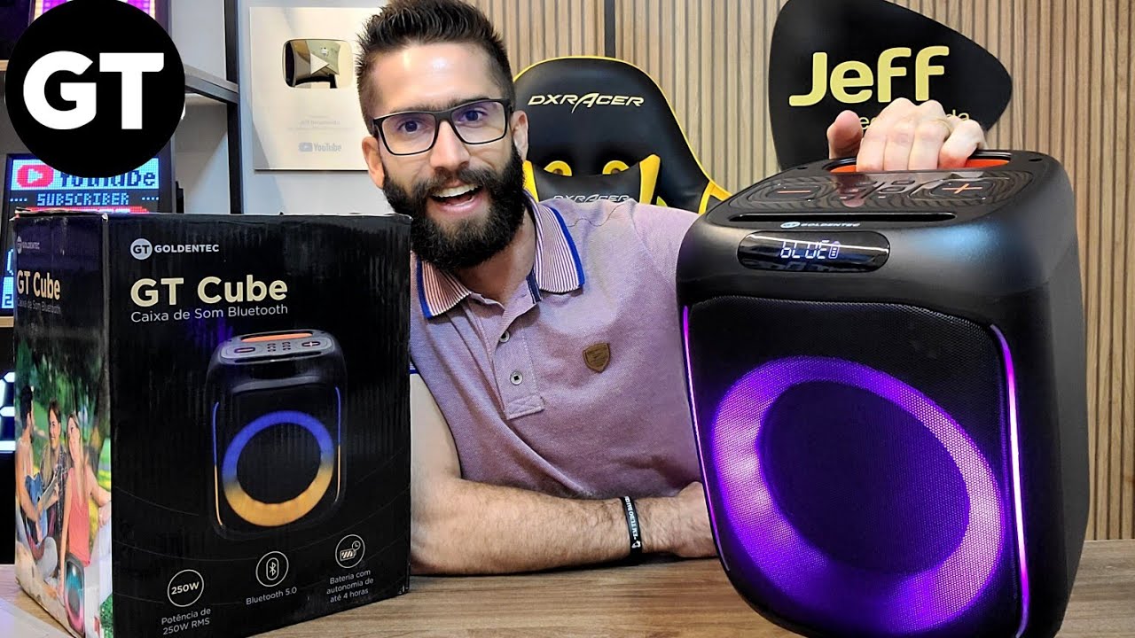 GOLDENTEC GT CUBE 250W: A LINDA CAIXA DE SOM LANÇAMENTO DA MARCA! 😵 (Unboxing/Análise)