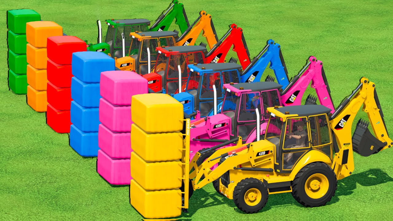 Transporting With Colors | Bales Transport With CAT JCB In Fs22 | Farming Simulator 22 