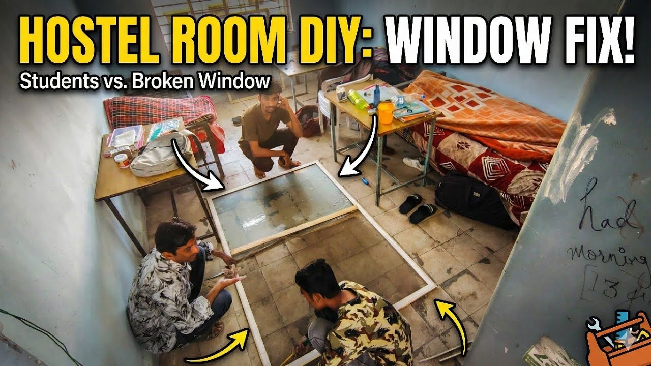 HOSTEL ROOM DIY: WINDOW FIX! | Students vs. Broken Window