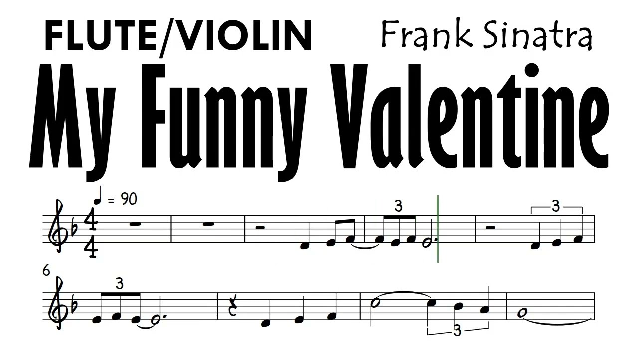 My Funny Valentine Flute Violin Sheet Music Backing Track Partitura Frank Sinatra