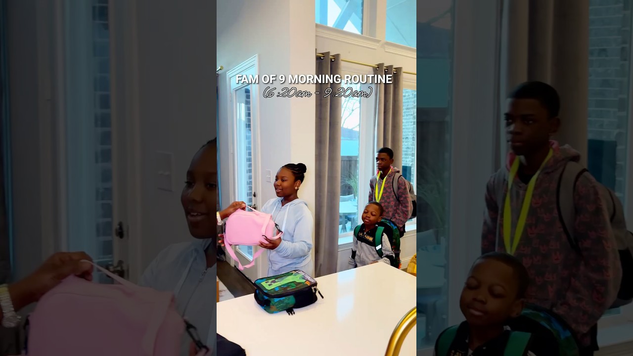 Our school morning routine as a family of 9 💕#theopms #family #momlife