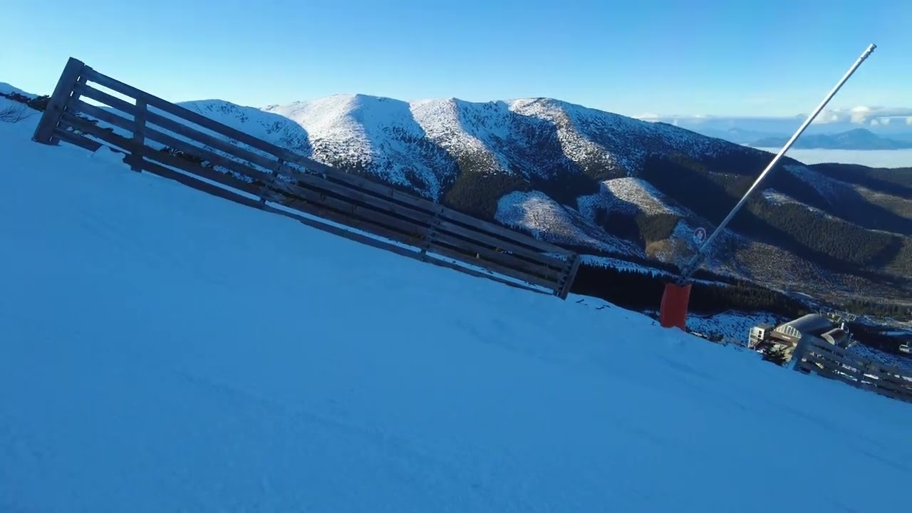 Chopok. Bezvetrie aj na vrchole v deň zimného slnovratu. Nízke Tatry