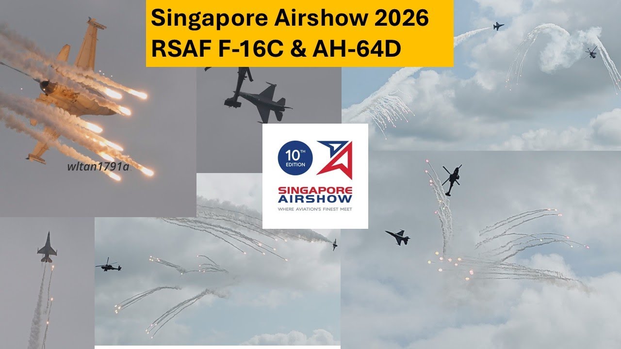 Singapore Airshow 2026 Singapore F-16C & AH-64D display